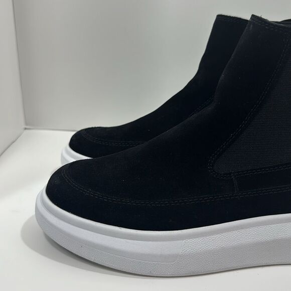 Nurture Anna High Top Sneakers Suede Slip On Booties Black Platform Comfort - Picture 5 of 13